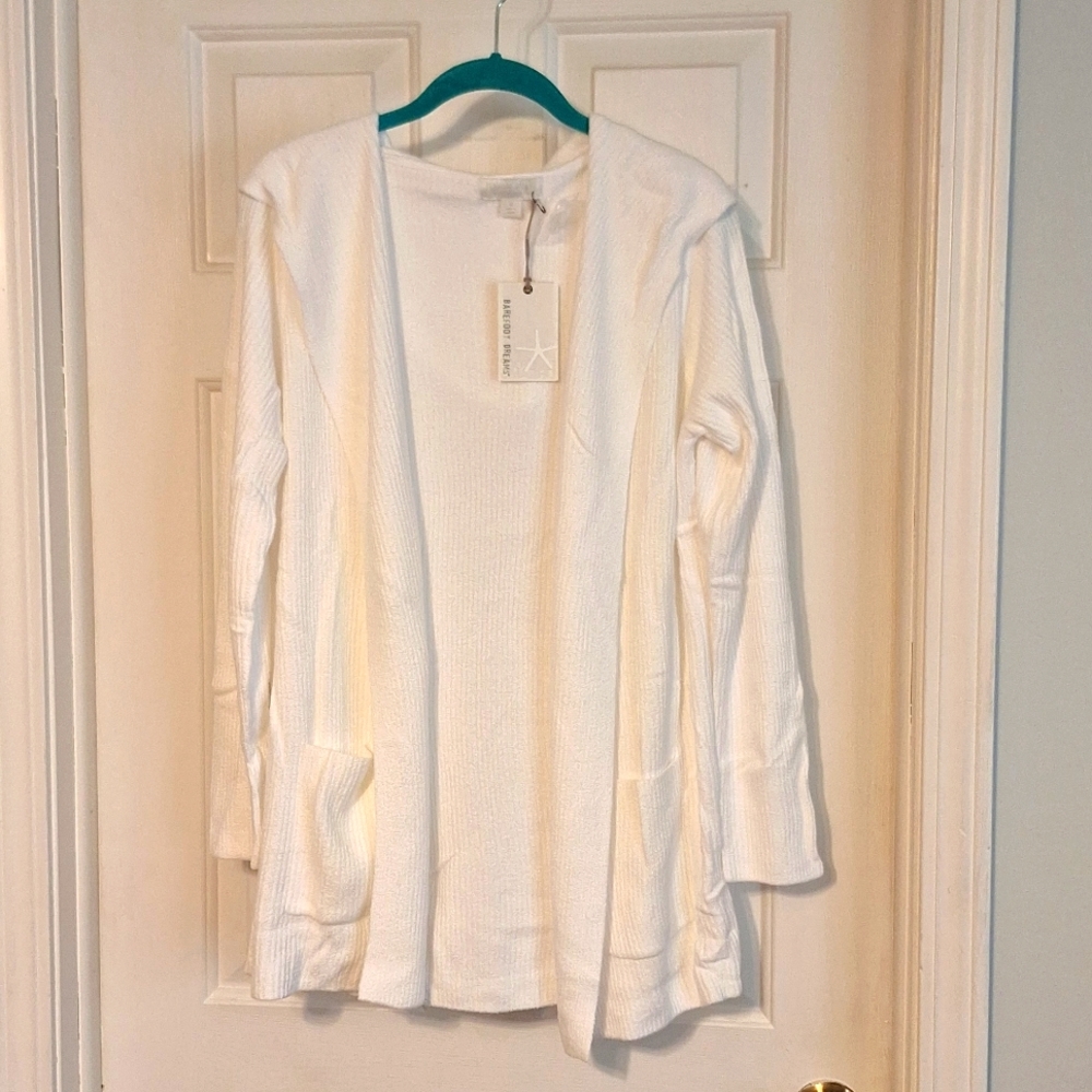 Barefoot Dreams Cozychic Ultra Light Hooded Ribbed Cardigan